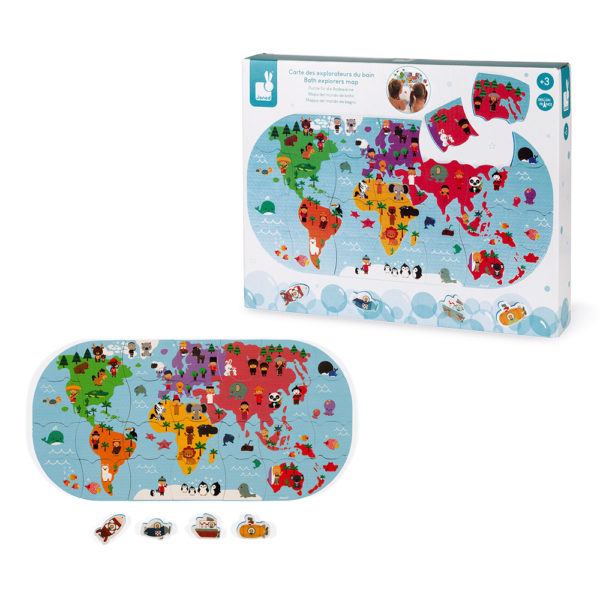 Janod – Hračka do vody – Mapa sveta puzzle