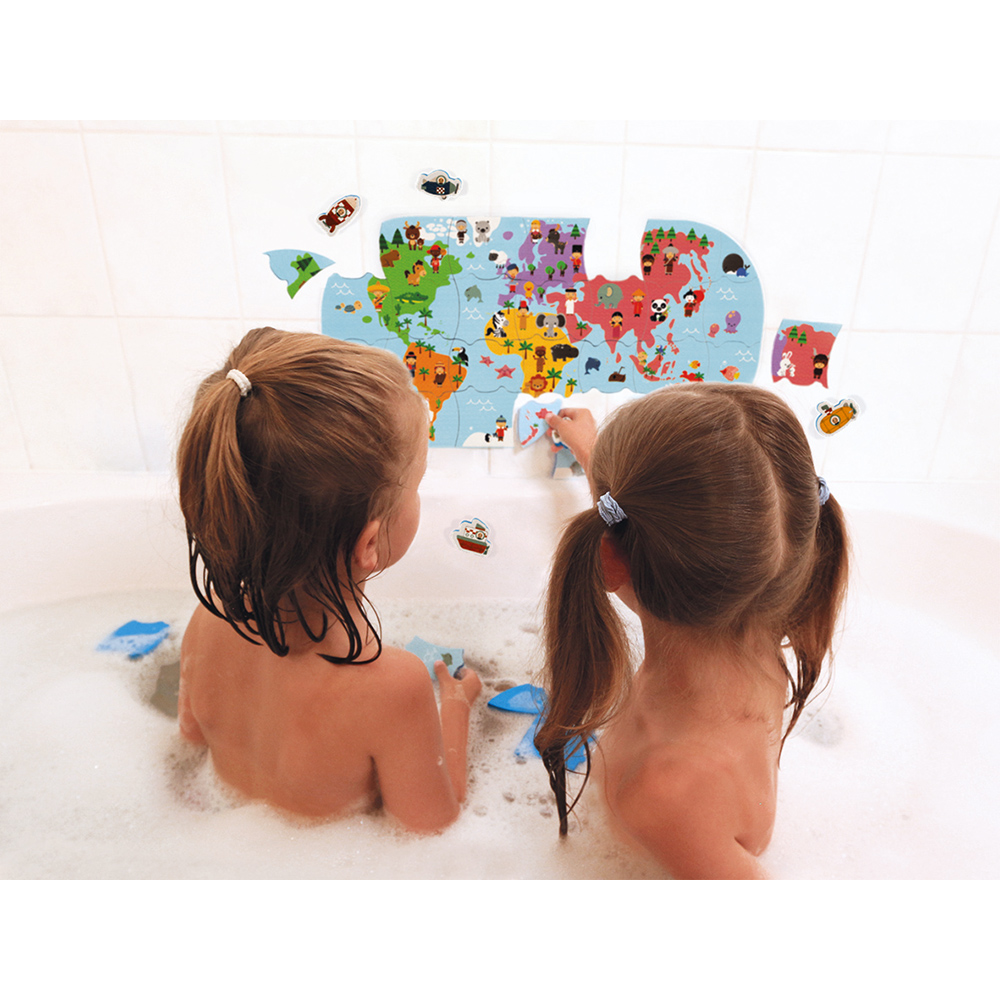 Janod – Hračka do vody – Mapa sveta puzzle