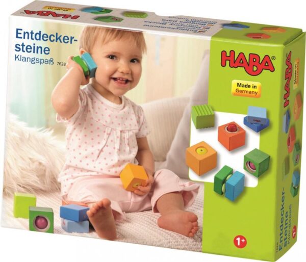 Drevené kocky 6 ks na rozvoj motoriky spoznávanie farieb so zvukmi