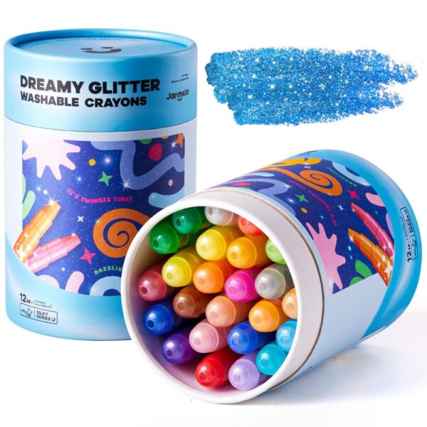 Jemné voskovky Umývateľné Glitter 24 ks
