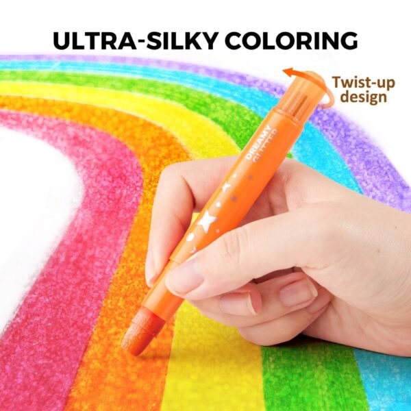 Jemné voskovky Umývateľné Glitter 24 ks